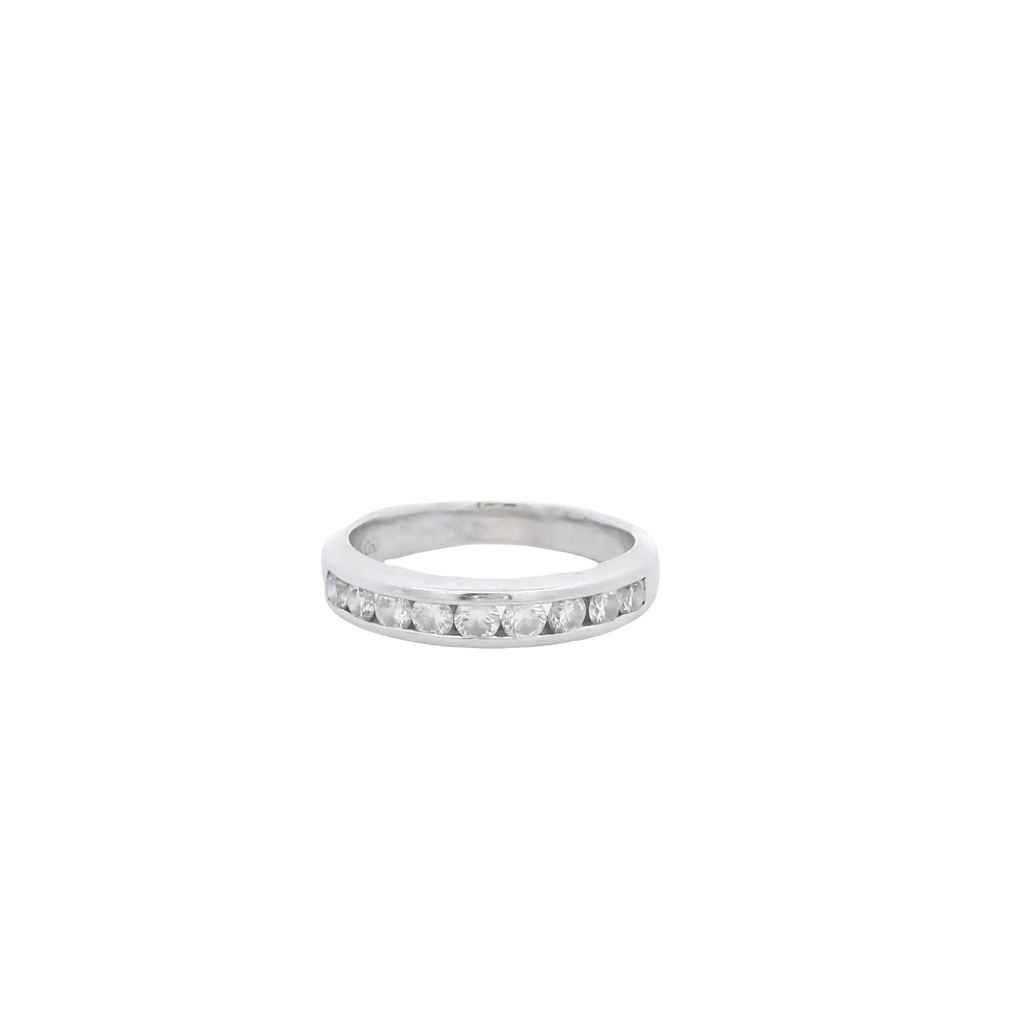 14k White Gold Gabriel &Co 0.54ctw Round Brilliant Cut Diamond Channel-Set Ring
