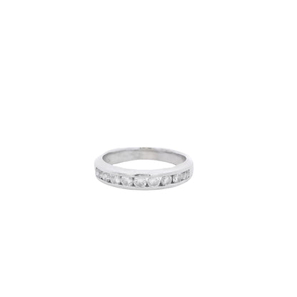14k White Gold Gabriel &Co 0.54ctw Round Brilliant Cut Diamond Channel-Set Ring