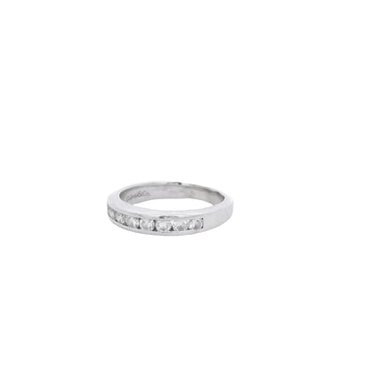 14k White Gold Gabriel &Co 0.54ctw Round Brilliant Cut Diamond Channel-Set Ring