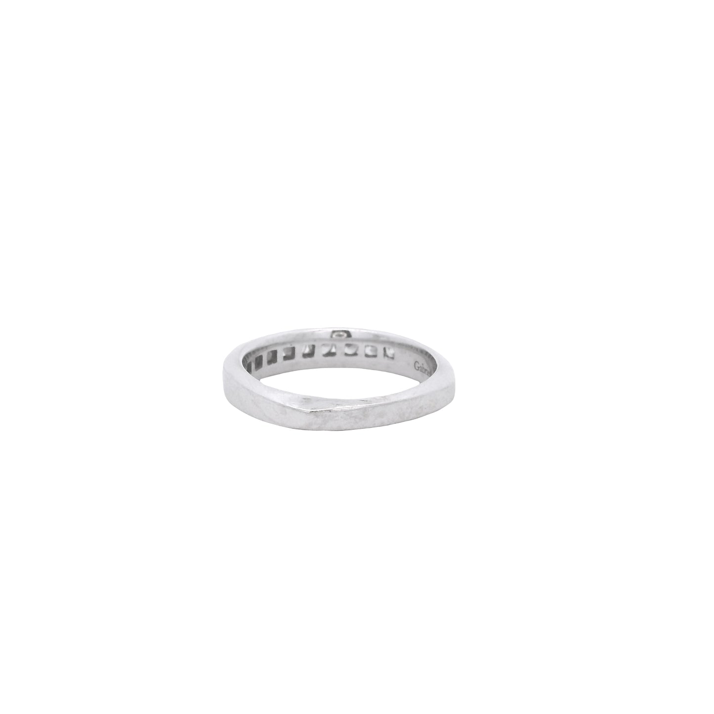 14k White Gold Gabriel &Co 0.54ctw Round Brilliant Cut Diamond Channel-Set Ring