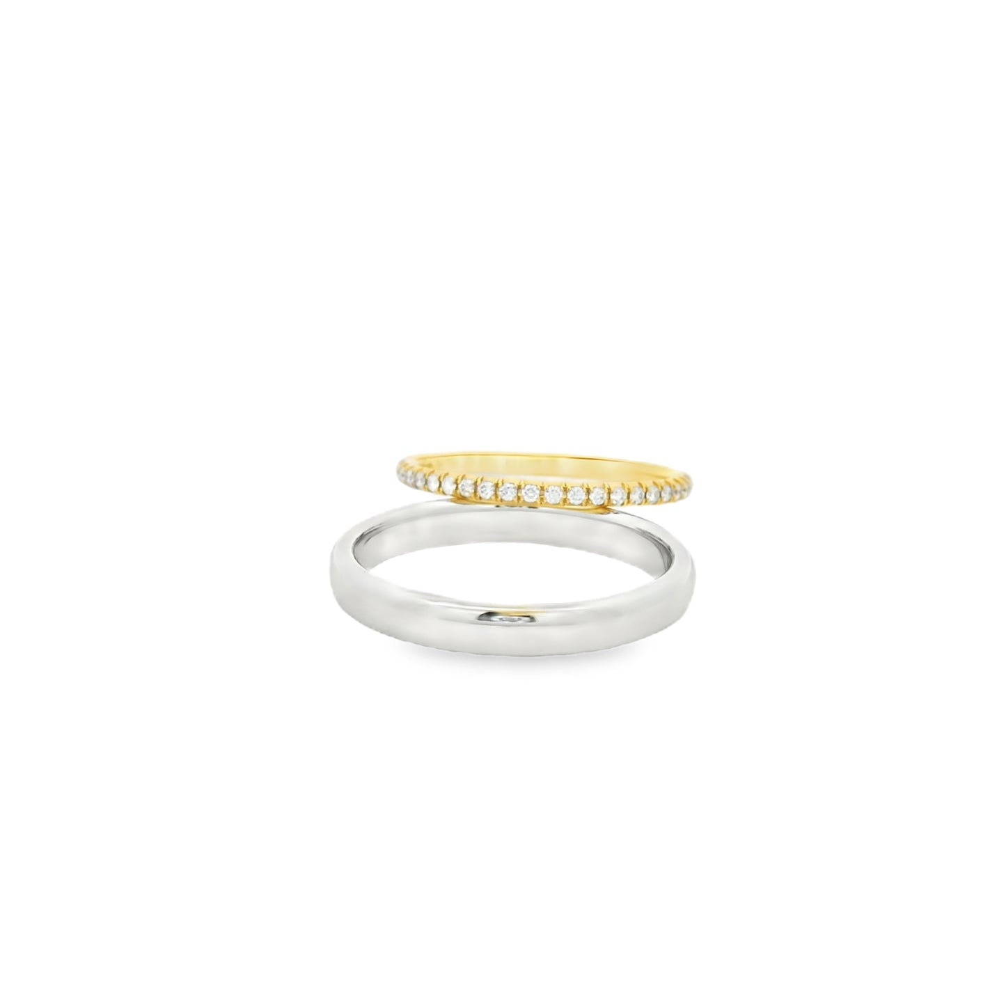 Tiffany &Co 18k Yellow Gold and Platinum 0.21ct Wedding Band Ring