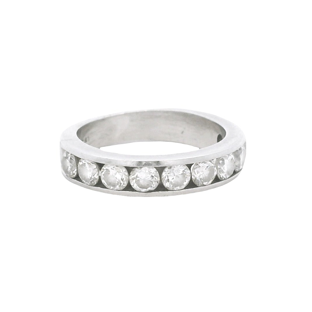 Platinum 0.6ct Round Brilliant Diamond 10 Stone Channel Set Ring