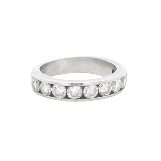 Platinum 0.6ct Round Brilliant Diamond 10 Stone Channel Set Ring