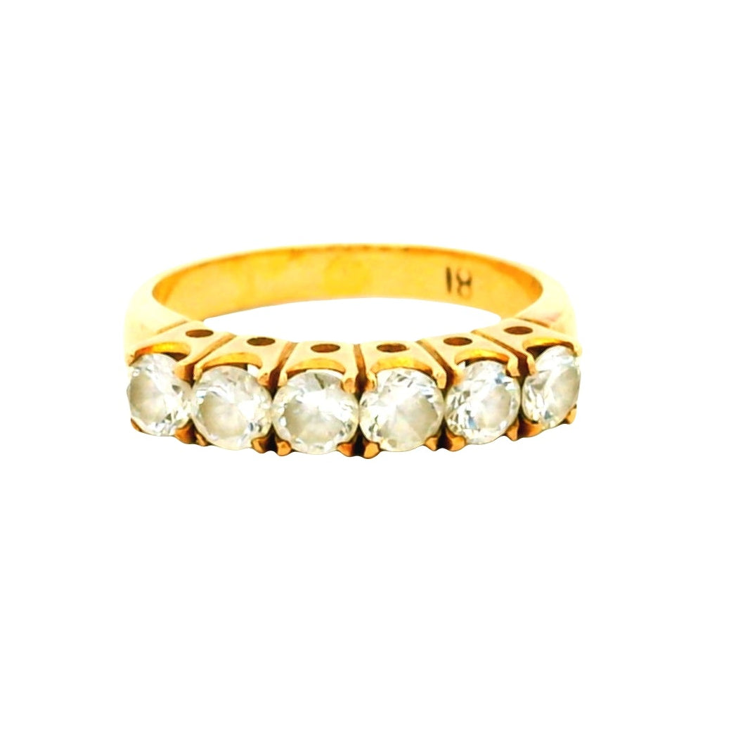 18k Yellow Gold 1.02ct Featuring Six-Stones Prong-set Diamond Ring