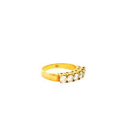 18k Yellow Gold 1.02ct Featuring Six-Stones Prong-set Diamond Ring