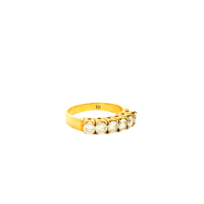 18k Yellow Gold 1.02ct Featuring Six-Stones Prong-set Diamond Ring