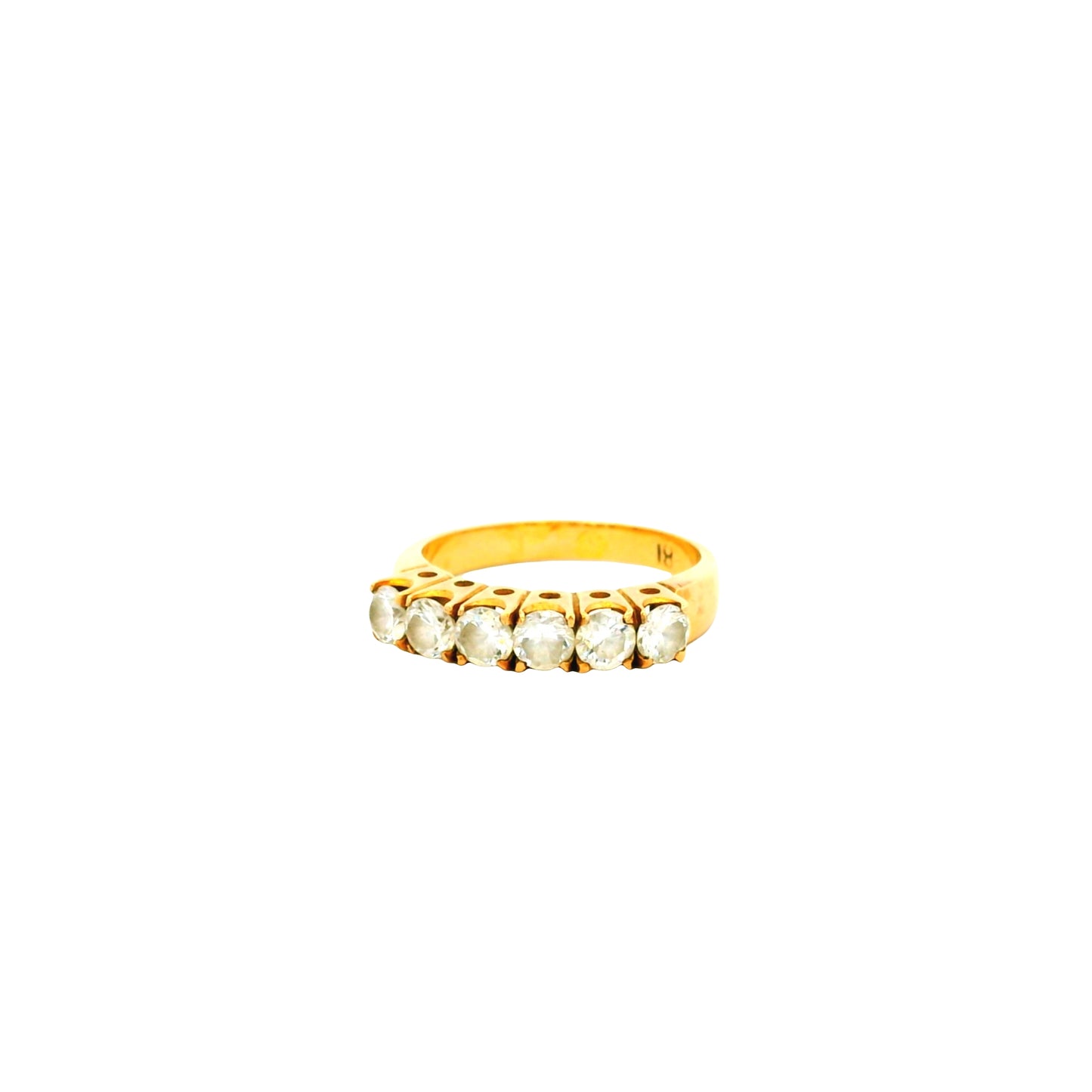 18k Yellow Gold 1.02ct Featuring Six-Stones Prong-set Diamond Ring