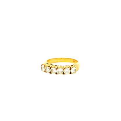 18k Yellow Gold 1.02ct Featuring Six-Stones Prong-set Diamond Ring
