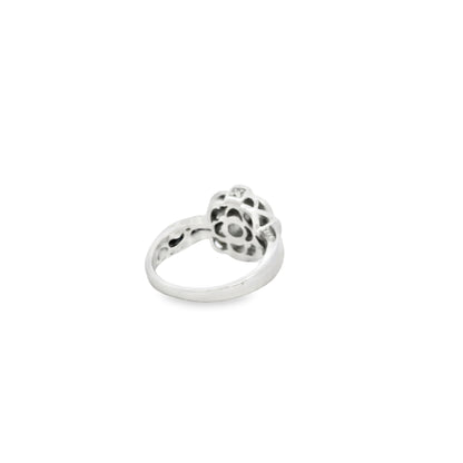 10k White Gold 1.25ct Natural Ethiopian Opal and Diamonds Ring
