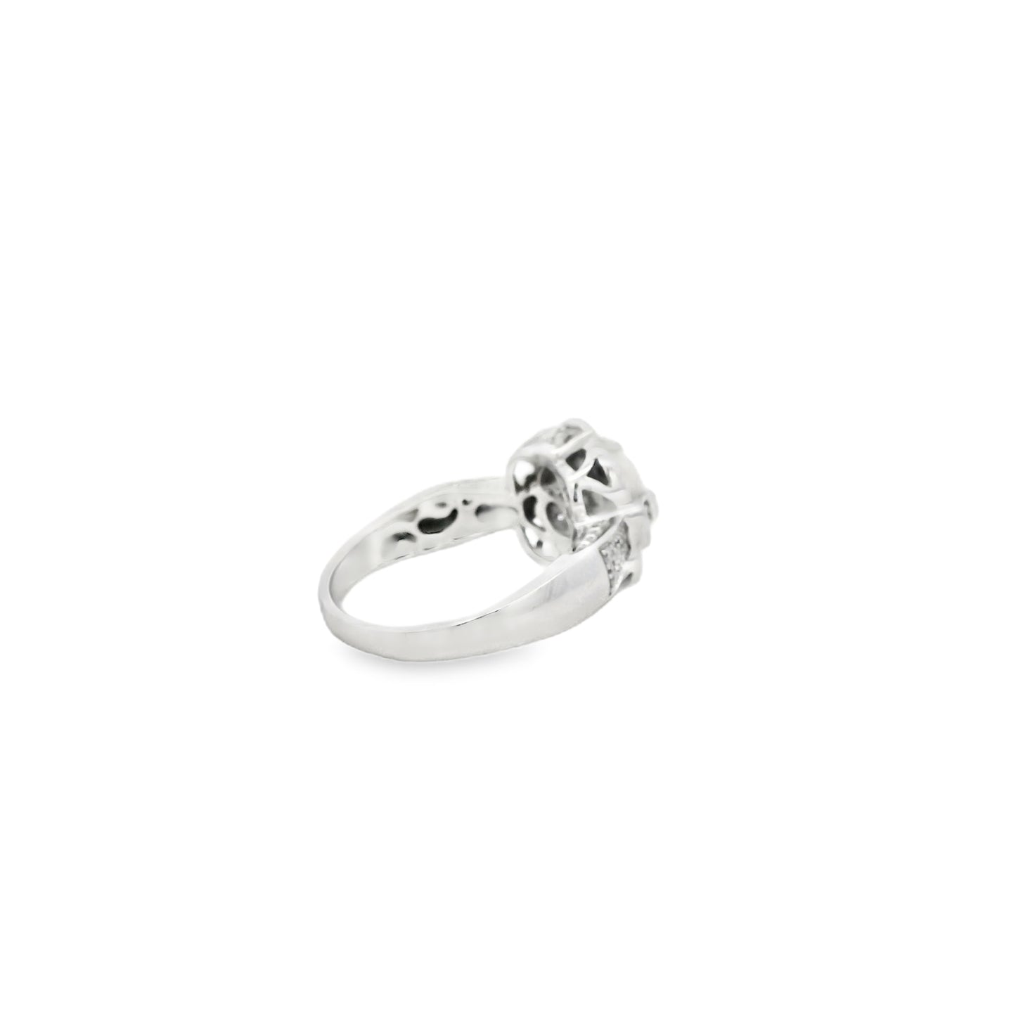 10k White Gold 1.25ct Natural Ethiopian Opal and Diamonds Ring