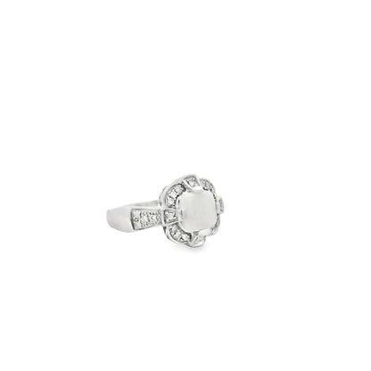10k White Gold 1.25ct Natural Ethiopian Opal and Diamonds Ring