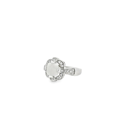 10k White Gold 1.25ct Natural Ethiopian Opal and Diamonds Ring