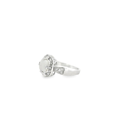 10k White Gold 1.25ct Natural Ethiopian Opal and Diamonds Ring
