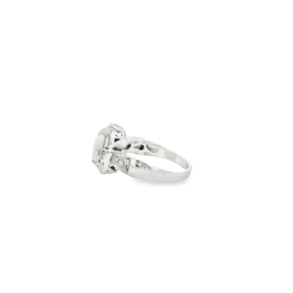 10k White Gold 1.25ct Natural Ethiopian Opal and Diamonds Ring