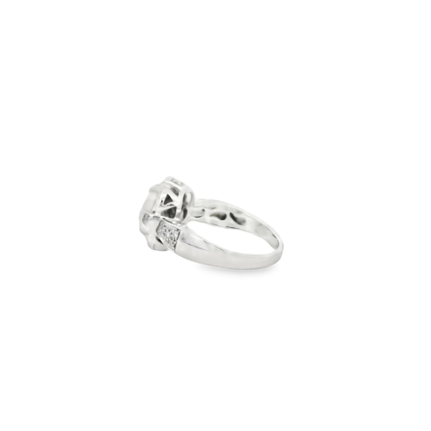 10k White Gold 1.25ct Natural Ethiopian Opal and Diamonds Ring
