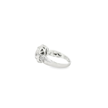 10k White Gold 1.25ct Natural Ethiopian Opal and Diamonds Ring