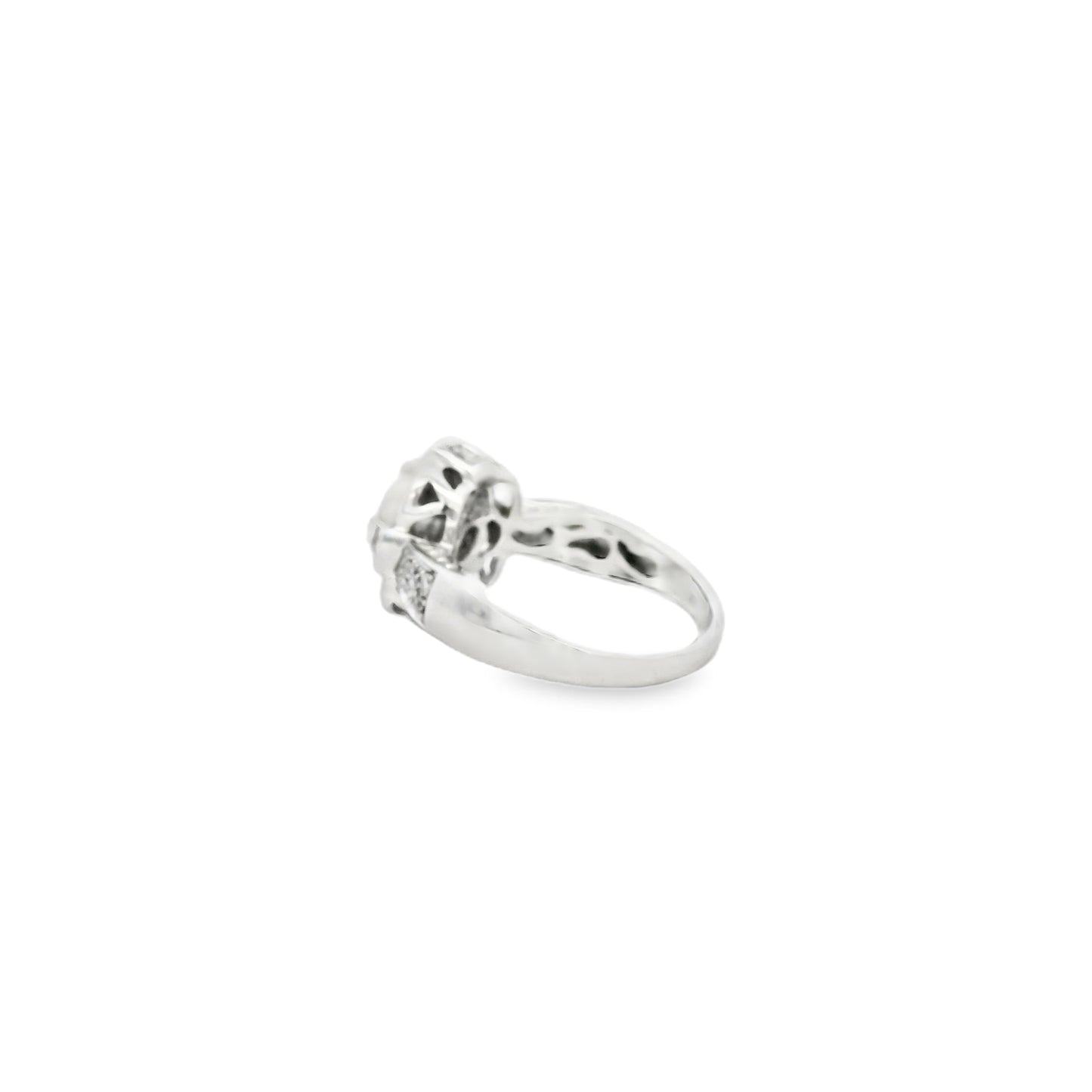 10k White Gold 1.25ct Natural Ethiopian Opal and Diamonds Ring