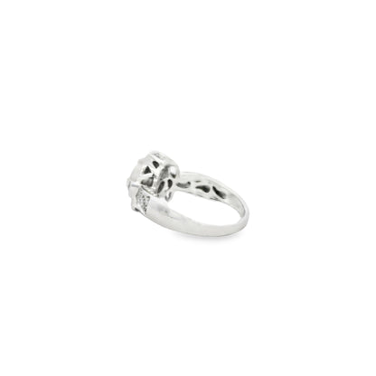 10k White Gold 1.25ct Natural Ethiopian Opal and Diamonds Ring