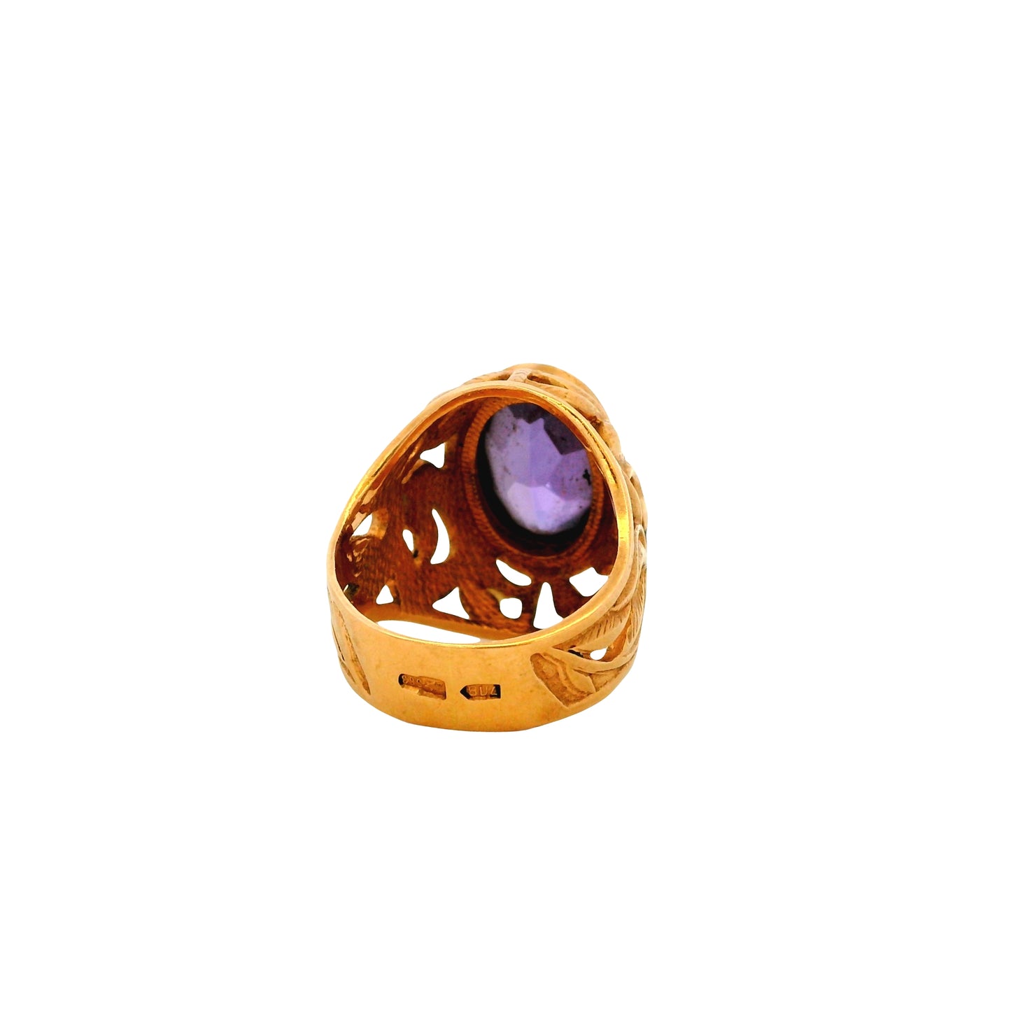 Vintage Floral Desing 14ctw Amethyst Ring