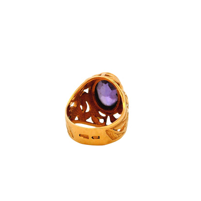 Vintage Floral Desing 14ctw Amethyst Ring
