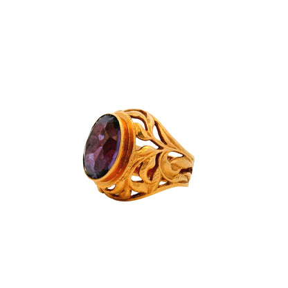 Vintage Floral Desing 14ctw Amethyst Ring