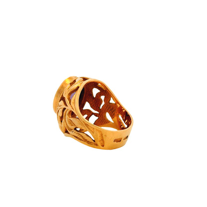 Vintage Floral Desing 14ctw Amethyst Ring