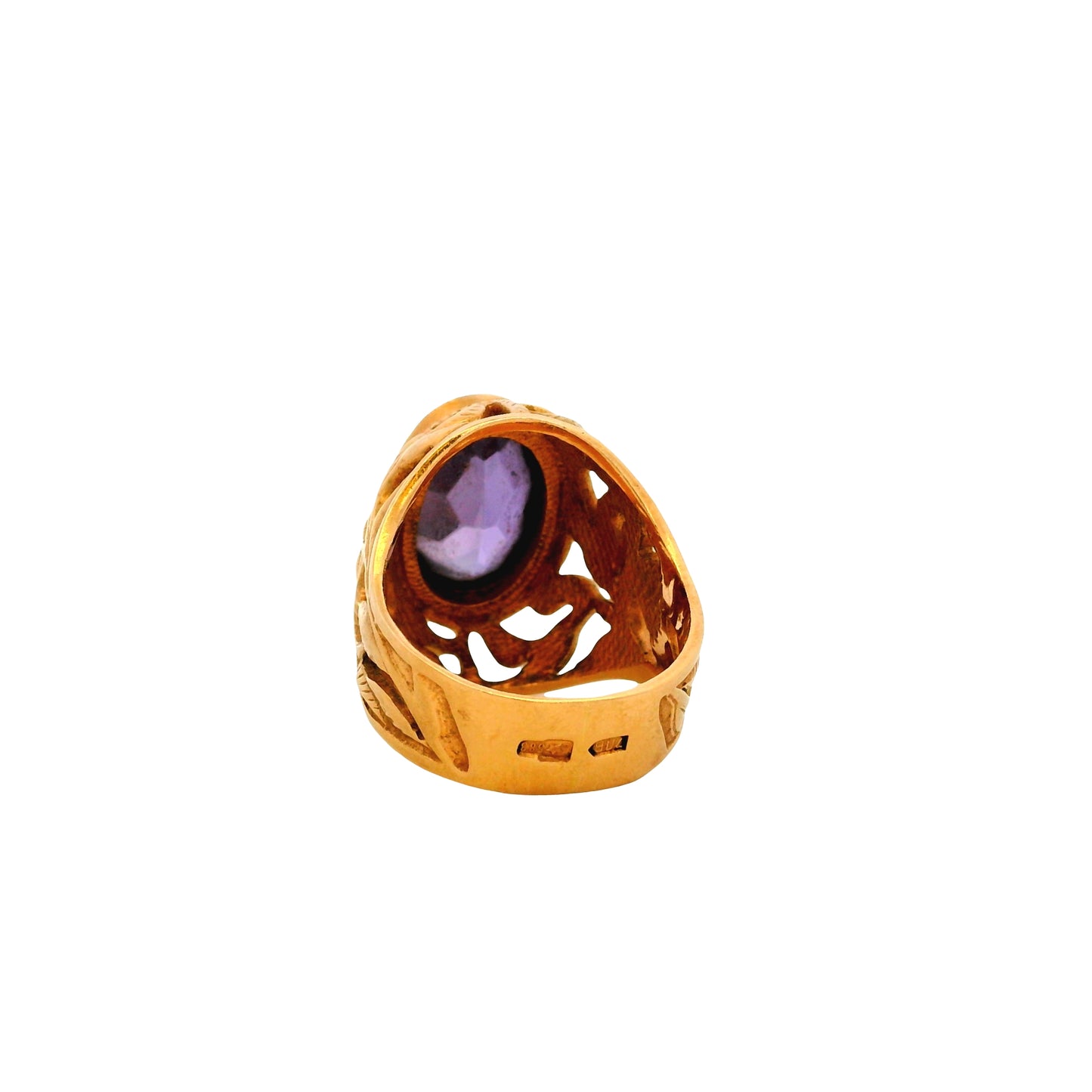 Vintage Floral Desing 14ctw Amethyst Ring