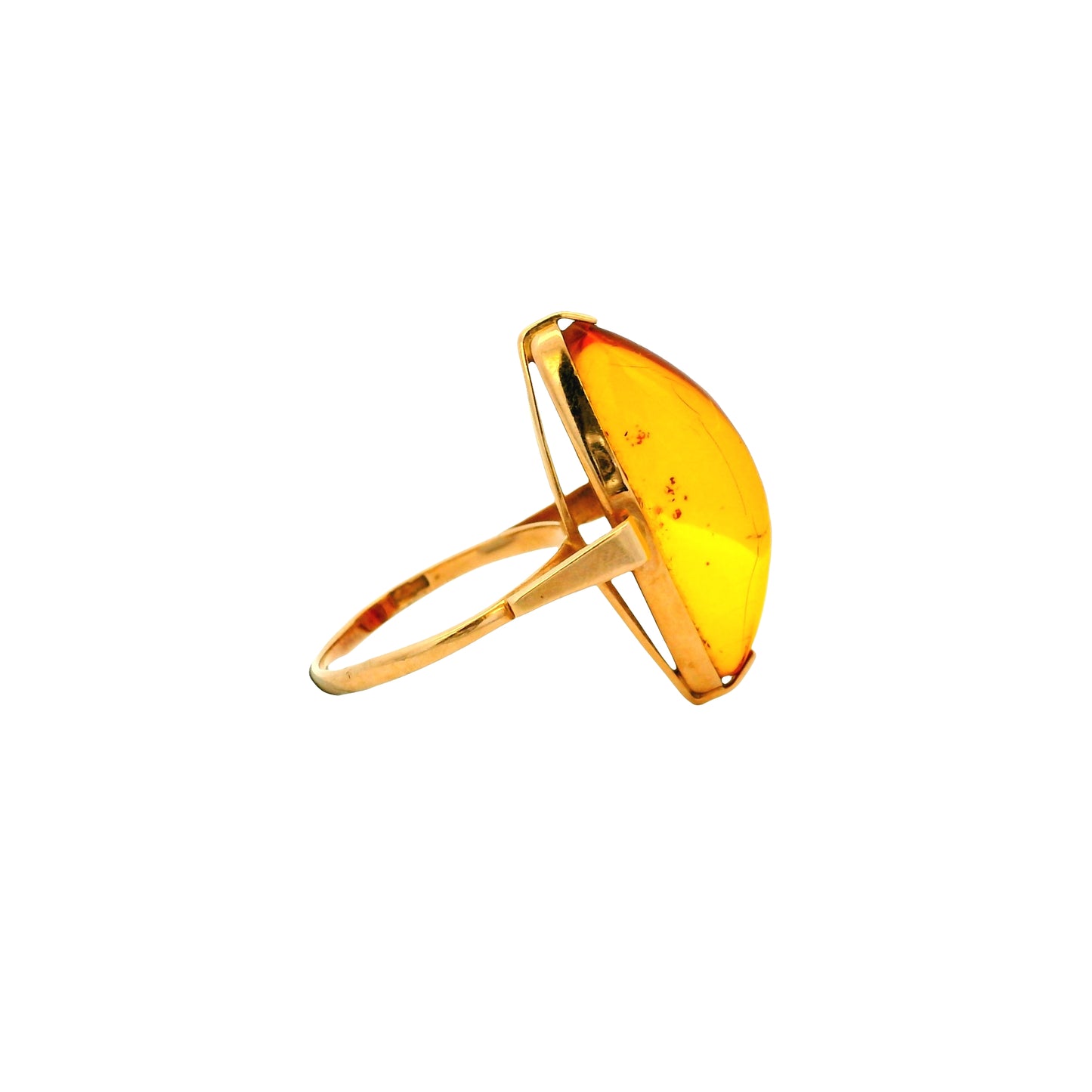 Vintage 14k Yellow Gold Amber Marquise Ring