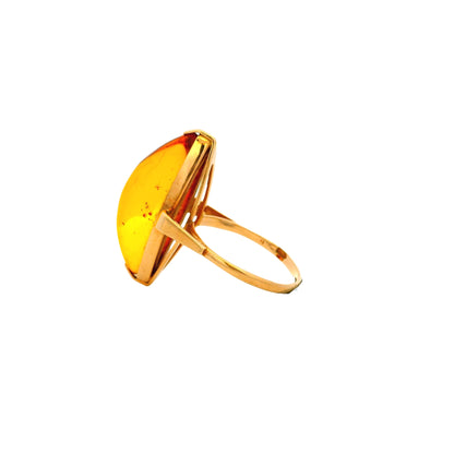 Vintage 14k Yellow Gold Amber Marquise Ring