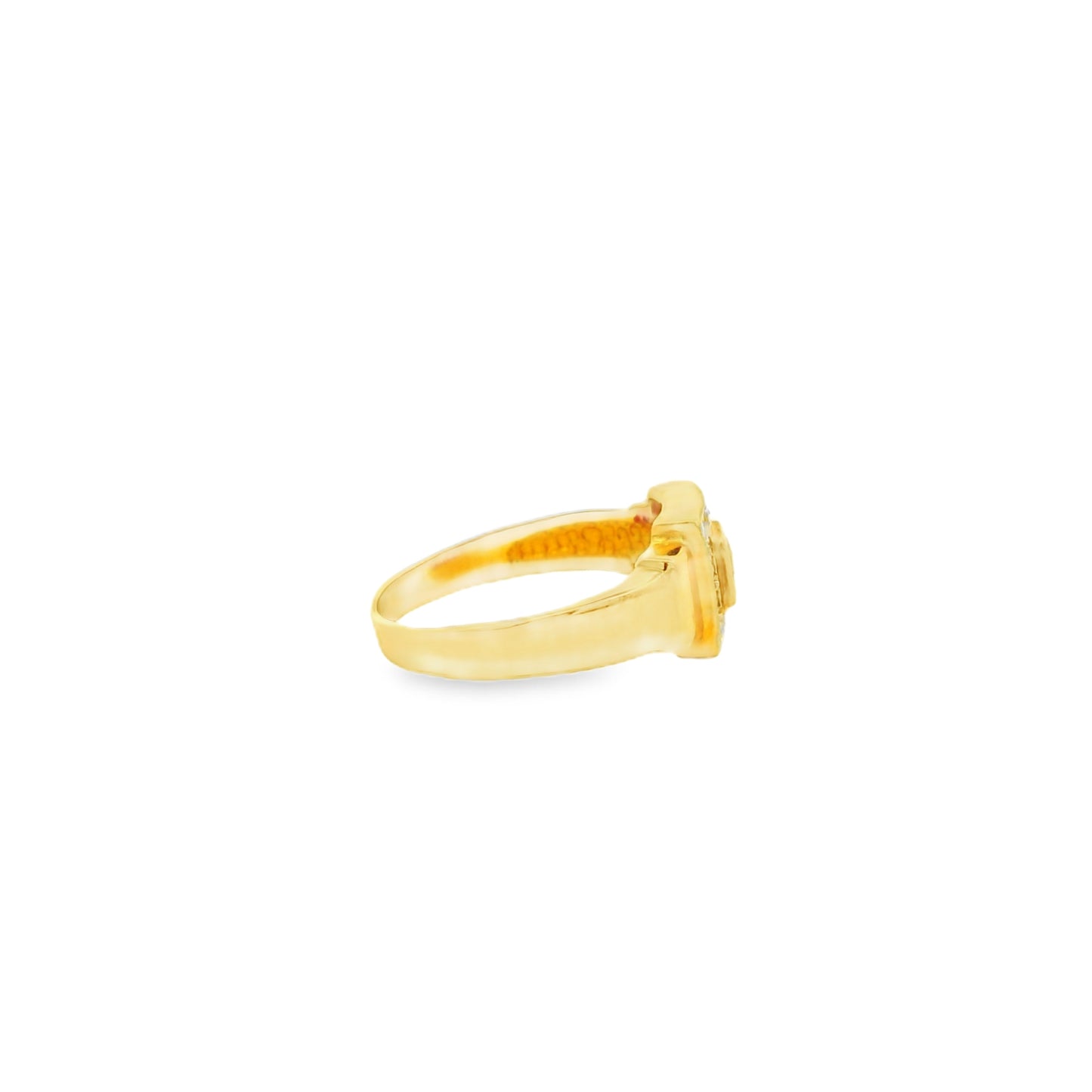 14k Yellow Gold Princess Cut Diamond Halo Ring