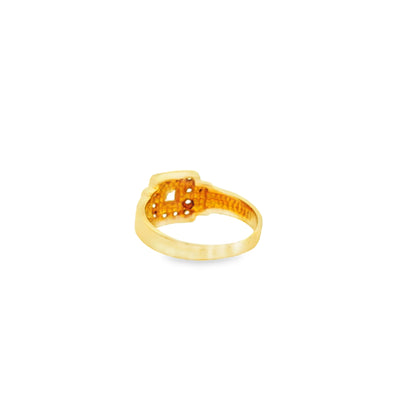 14k Yellow Gold Princess Cut Diamond Halo Ring