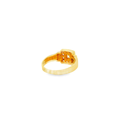 14k Yellow Gold Princess Cut Diamond Halo Ring