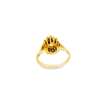 10k Yellow Gold 9ctw Round Brilliant Diamond Cluster Ring