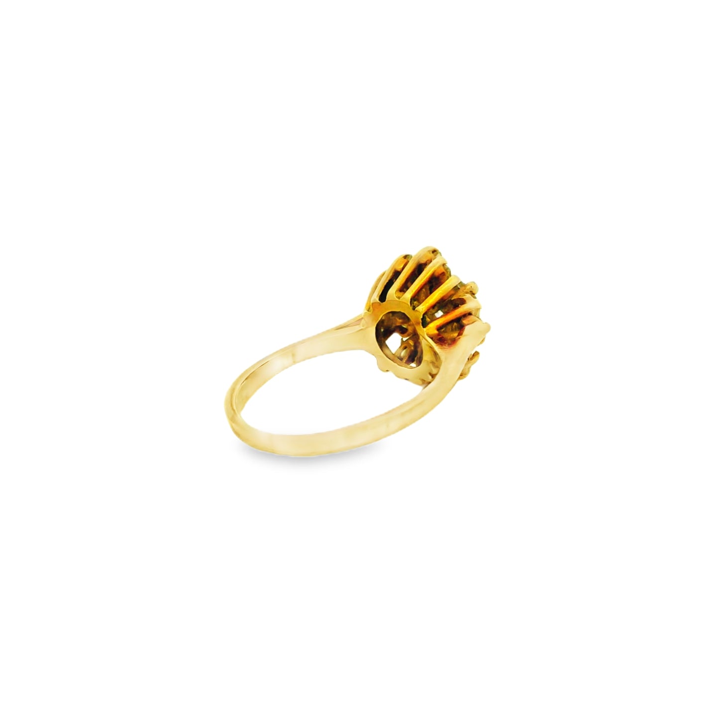 10k Yellow Gold 9ctw Round Brilliant Diamond Cluster Ring