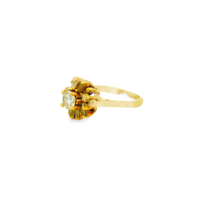 10k Yellow Gold 9ctw Round Brilliant Diamond Cluster Ring