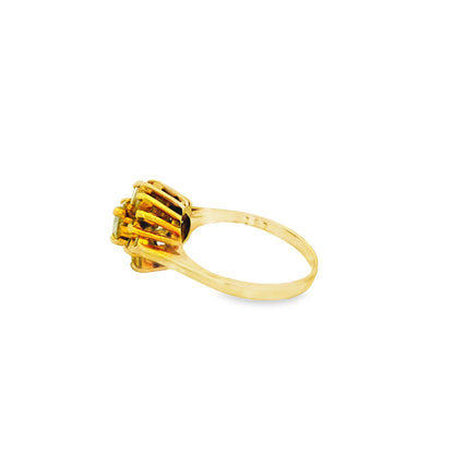 10k Yellow Gold 9ctw Round Brilliant Diamond Cluster Ring
