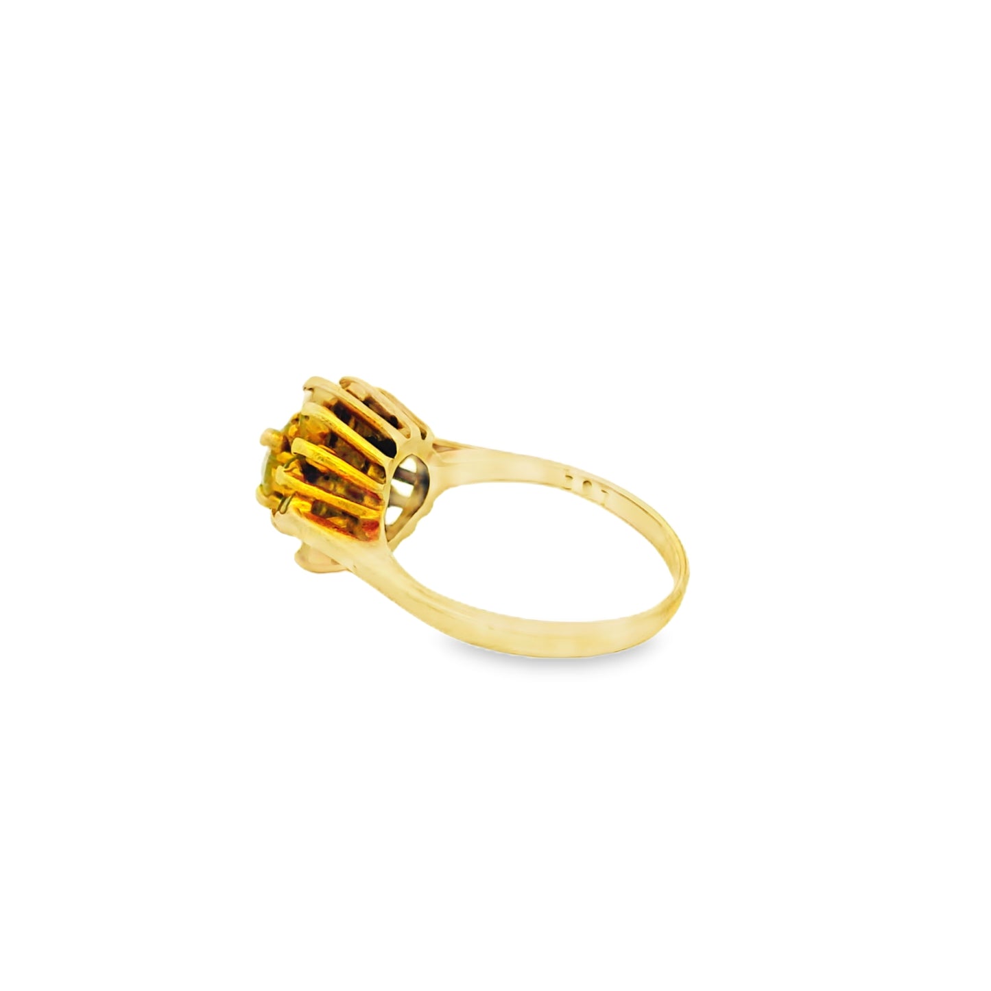 10k Yellow Gold 9ctw Round Brilliant Diamond Cluster Ring