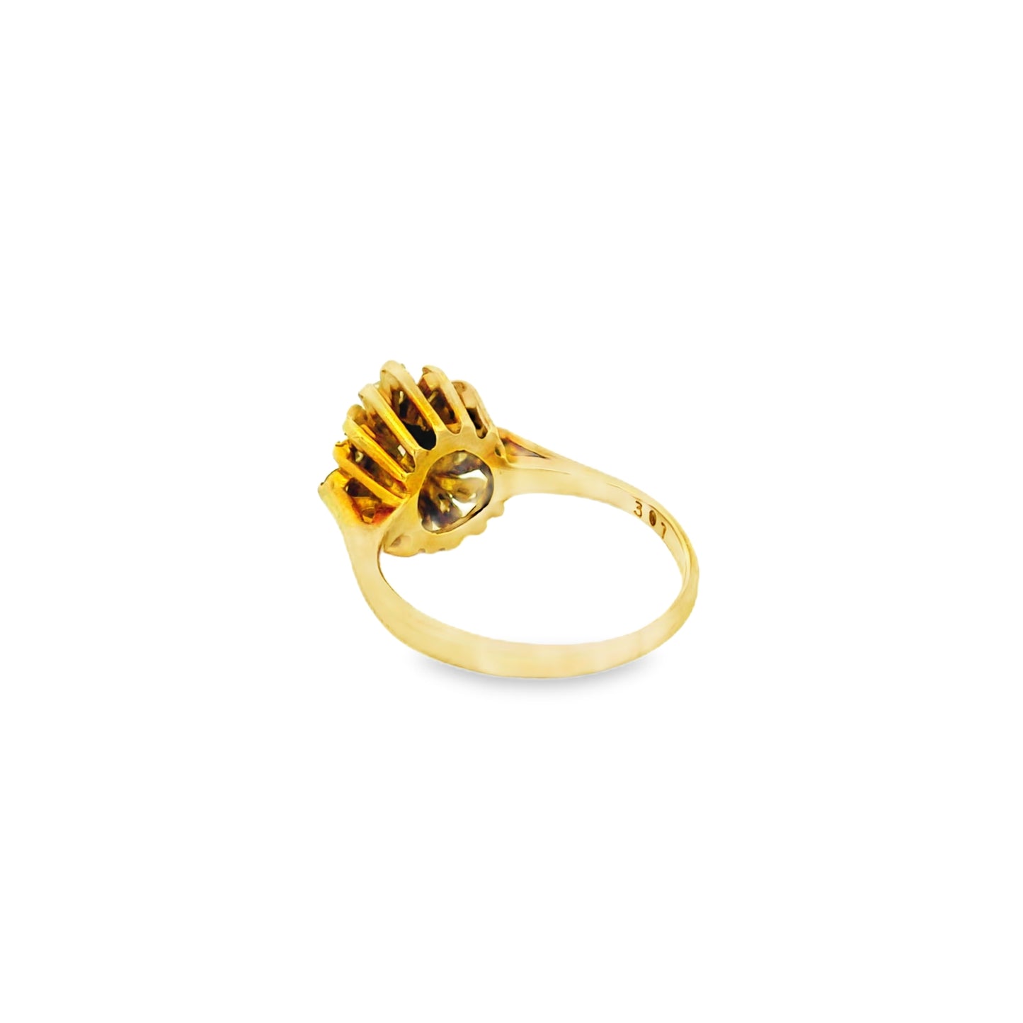 10k Yellow Gold 9ctw Round Brilliant Diamond Cluster Ring
