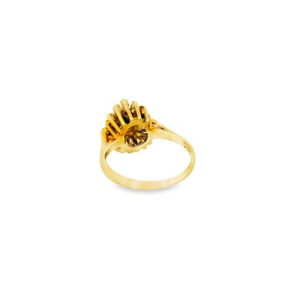 10k Yellow Gold 9ctw Round Brilliant Diamond Cluster Ring