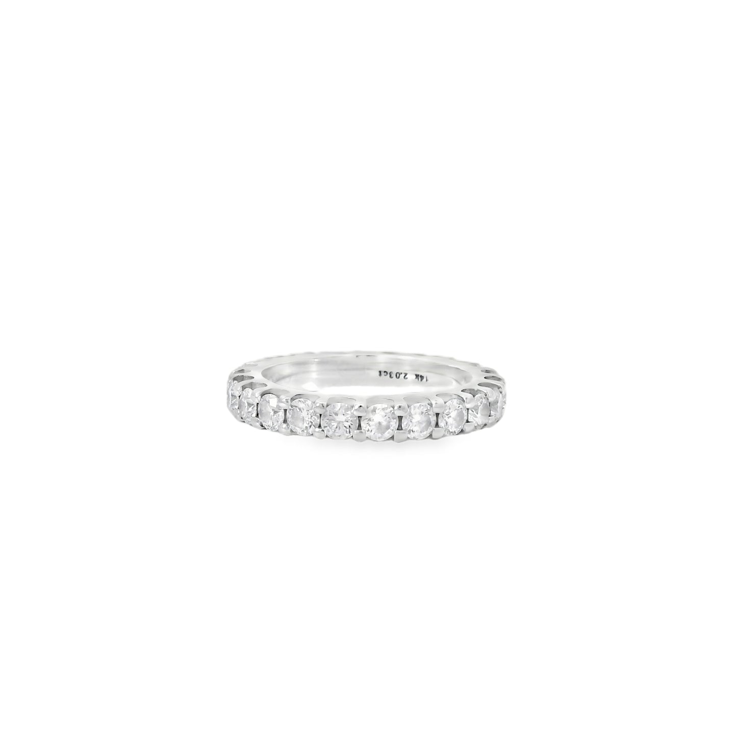 14k White Gold 2.03ct Round Brilliant Diamond Eternity Band