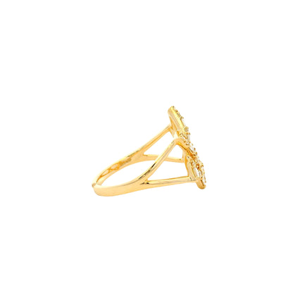 14k Yellow Gold 0.34ctw Natural Baguette and Round Brilliant Diamond Star of David Ring