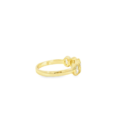 14k Yellow Gold 1.00ctw Set Oval Cut Diamond Halfway Ring