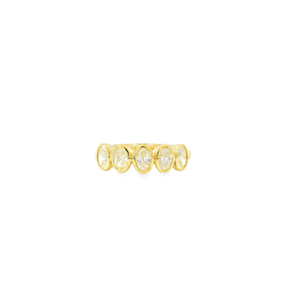 14k Yellow Gold 1.00ctw Set Oval Cut Diamond Halfway Ring