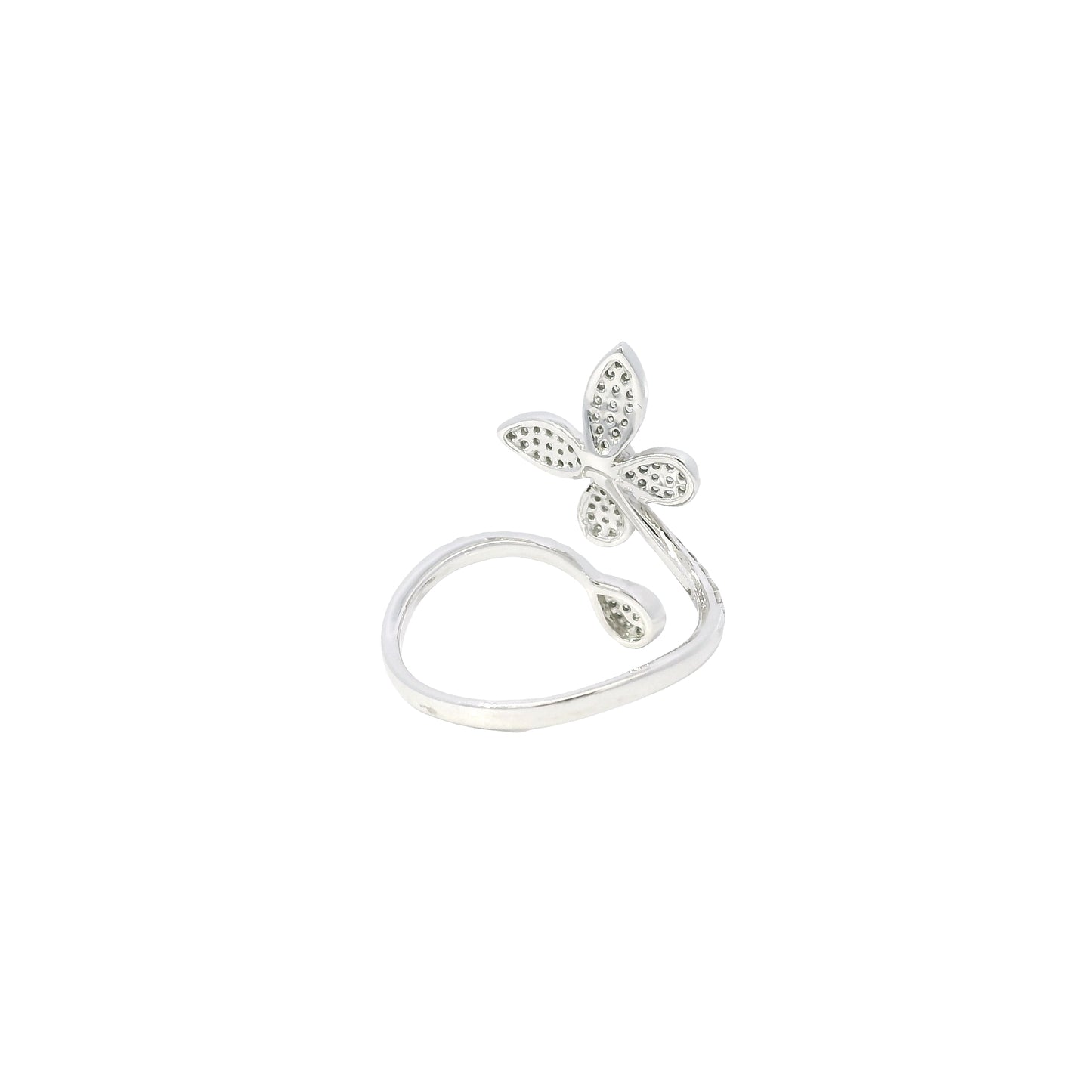 14k White Gold 0.33ctw Round Brilliant Diamonds in a Butterfly Ring