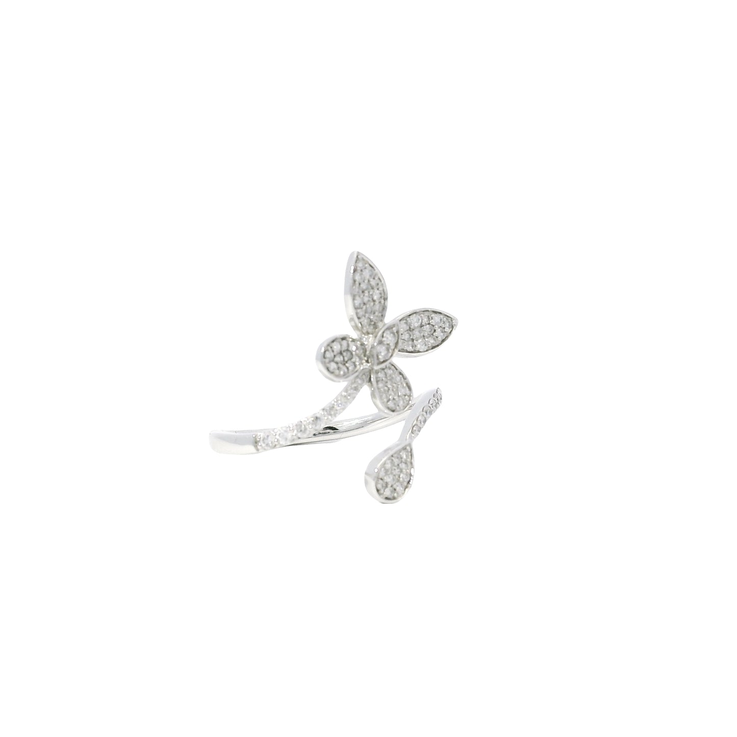 14k White Gold 0.33ctw Round Brilliant Diamonds in a Butterfly Ring