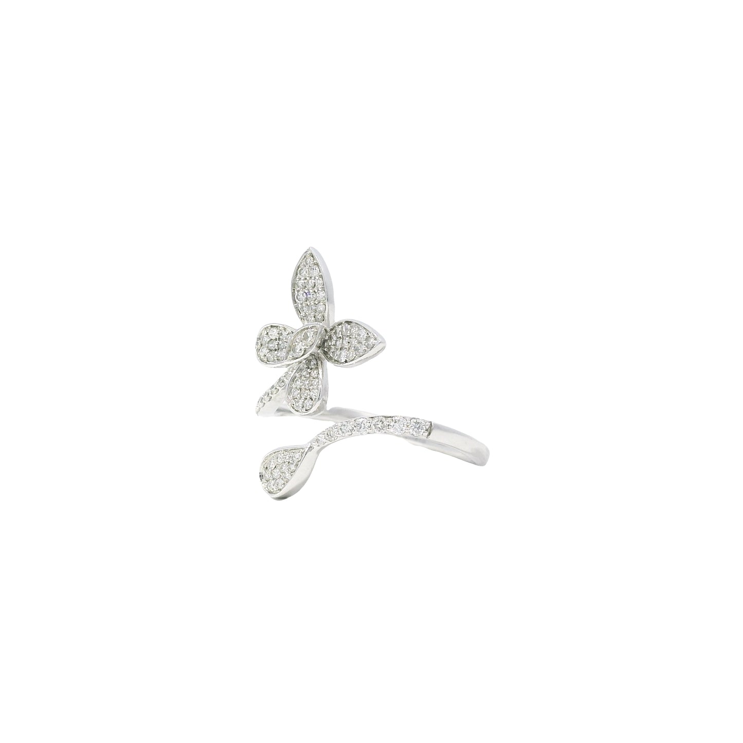 14k White Gold 0.33ctw Round Brilliant Diamonds in a Butterfly Ring