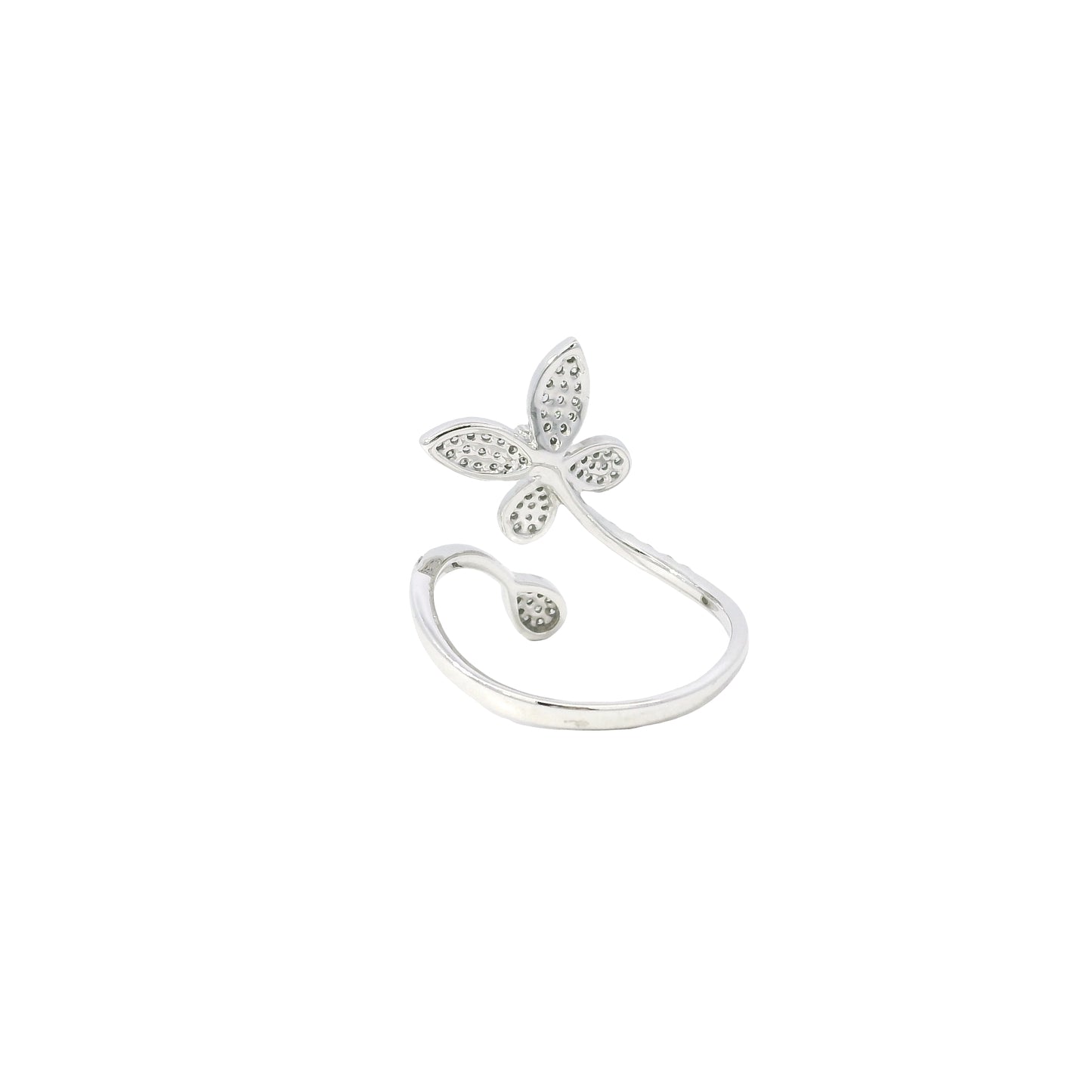 14k White Gold 0.33ctw Round Brilliant Diamonds in a Butterfly Ring