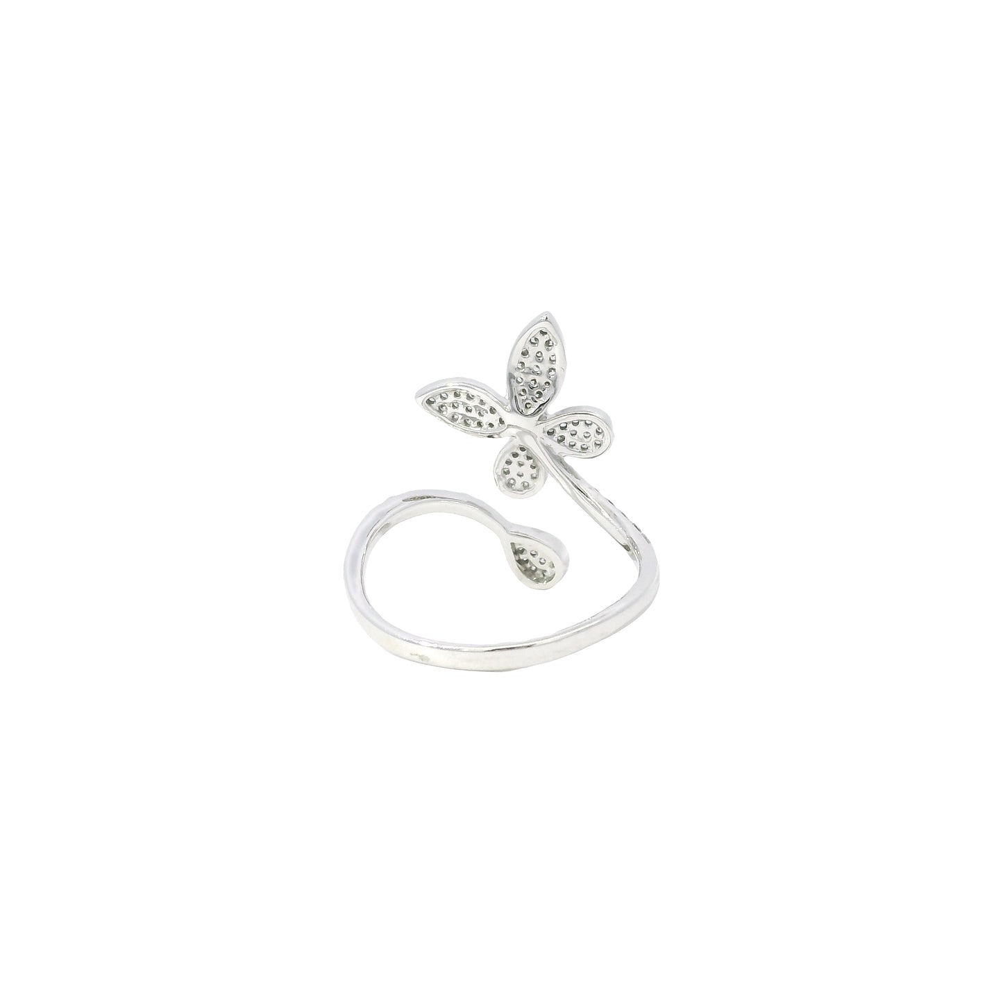 14k White Gold 0.33ctw Round Brilliant Diamonds in a Butterfly Ring