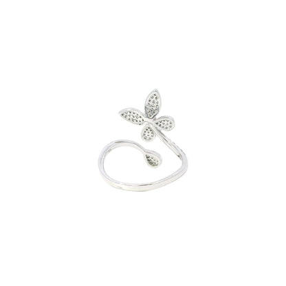 14k White Gold 0.33ctw Round Brilliant Diamonds in a Butterfly Ring