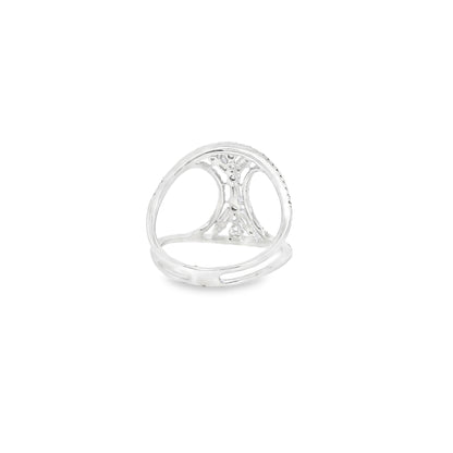 14k White Gold 0.17ct Baguette Cut and 0.31ct Round Brilliant Diamonds Split Shank Ring